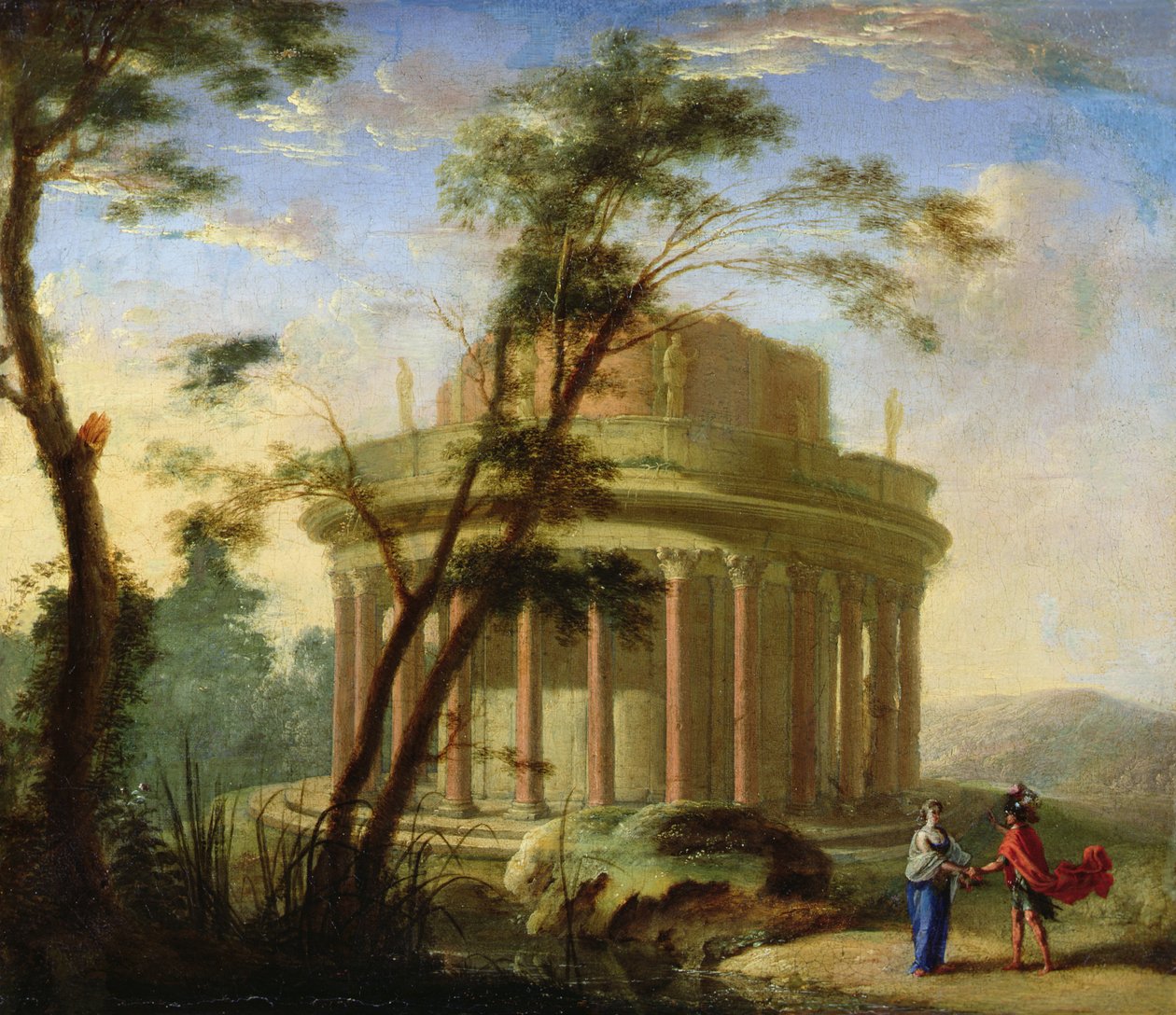 Landskap med ett gammalt tempel (målning) av Antoine Pierre the Younger Patel