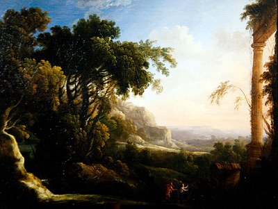 Pan och Syrinx (olja på duk) av Antoine Pierre the Younger Patel