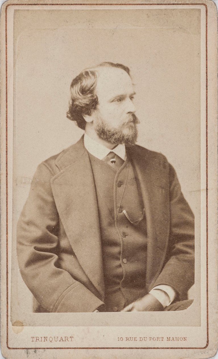 Porträtt av dansaren, koreografen och balettmästaren Paul Taglioni 1808-1884, ca 1860. av Antoine Rene Trinquart