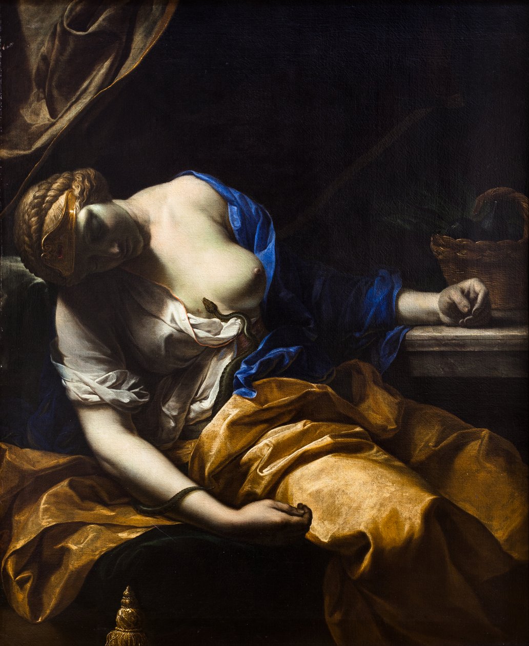 Cleopatras död (olja på duk) av Antoine Rivalz