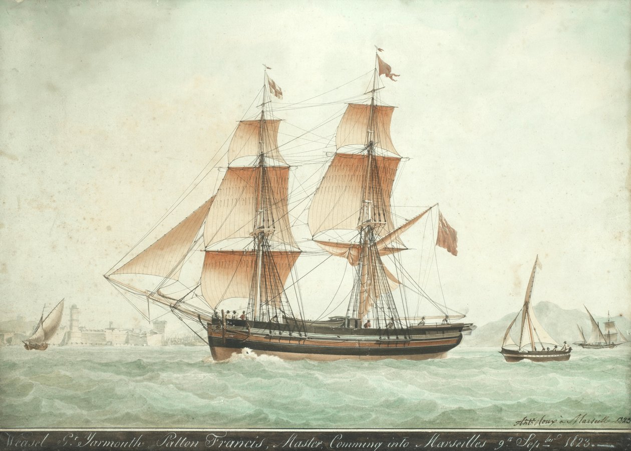 Weasel på väg till Marseille den 9 september 1823 av Antoine Roux