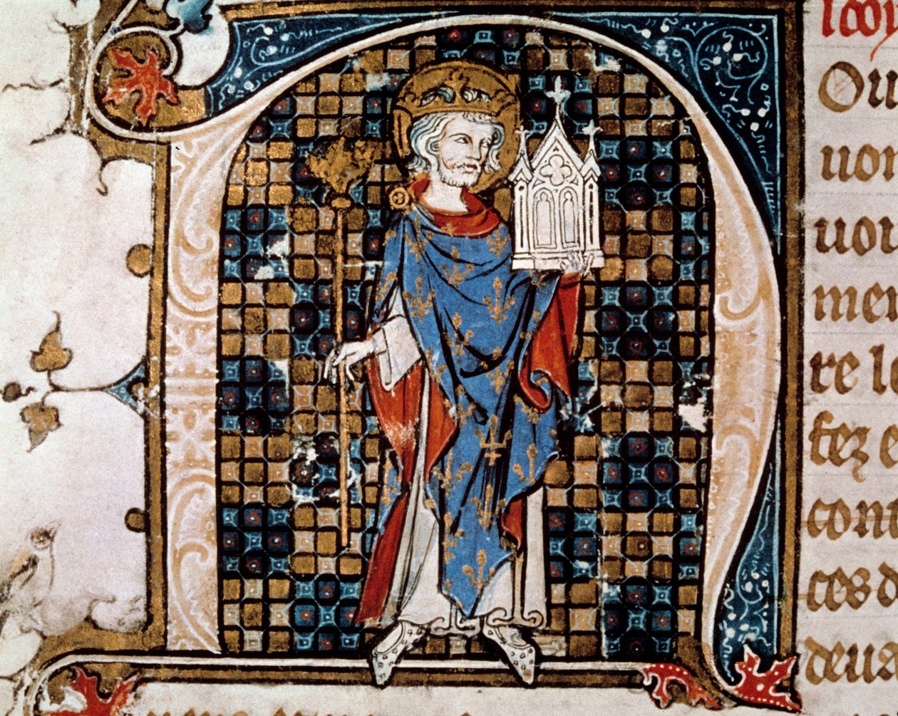Porträtt vid foten av Saint Louis (eller Louis IX av Antoine Verard
