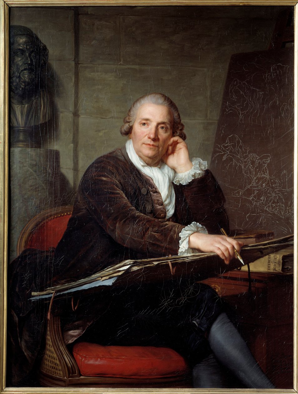 Porträtt av målaren Gabriel Francois Doyen (1726-1806) Målning av Antoine Vestier (1740-1824) 1786 Sön. 1,3x0,96 m av Antoine Vestier