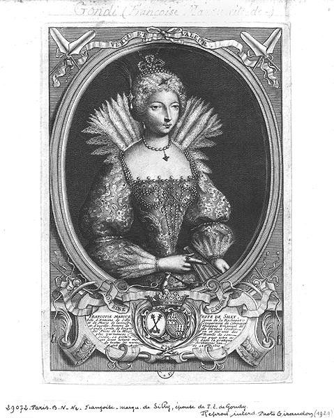 Francoise-Marguerite de Silly (1584-1626) graverad av Claude Duflos (1665-1727) av Antoine after Pezey