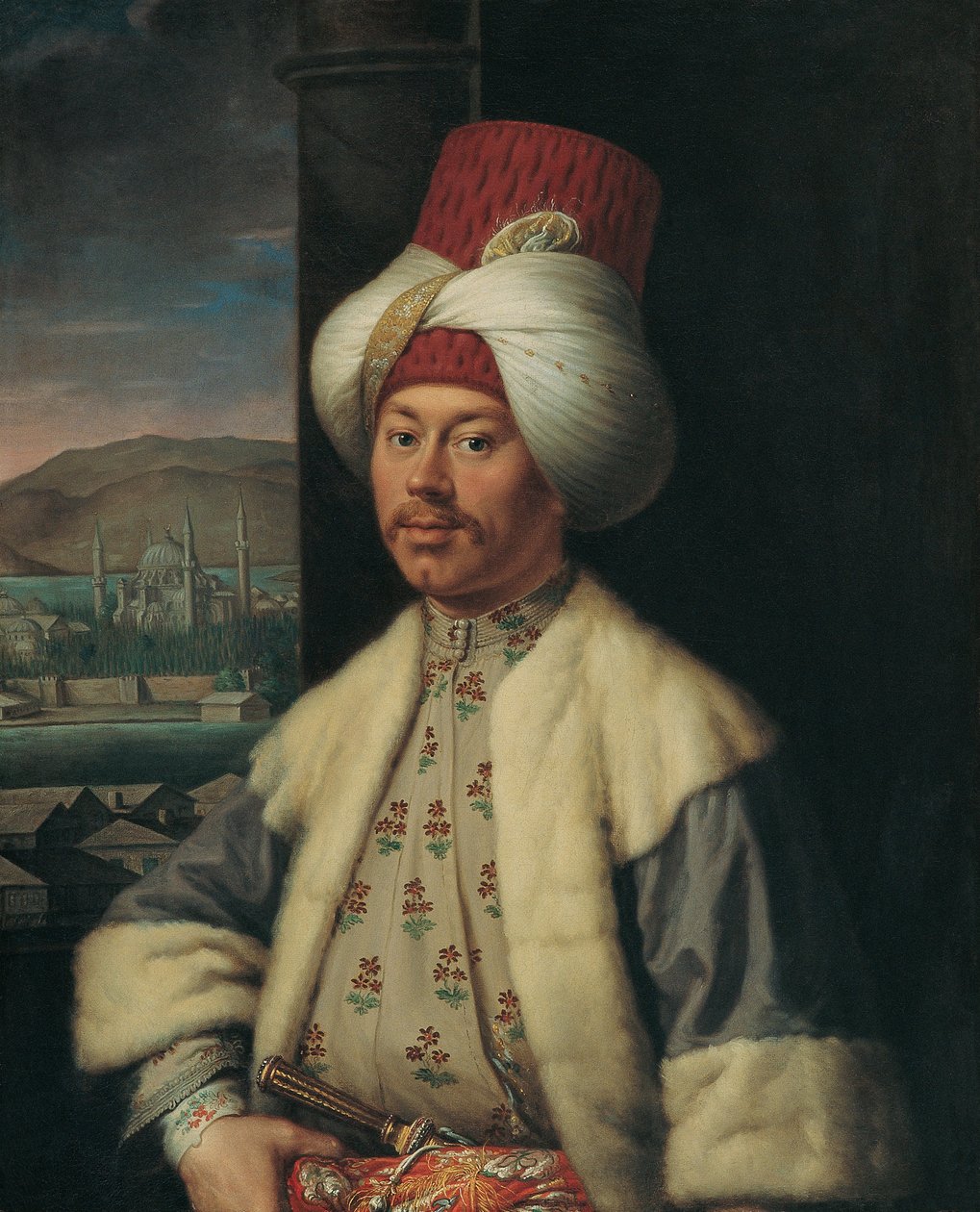 Porträtt av en europé i turkisk kostym, andra hälften av 1700-talet. av Antoine de Favray