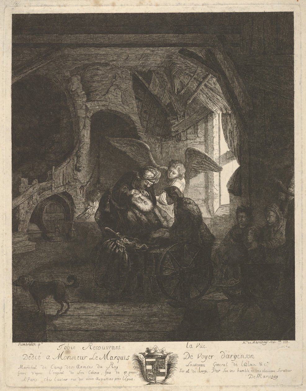 Tobias återvänder synen till sin far, 1755. av Antoine de Marcenay Ghuy