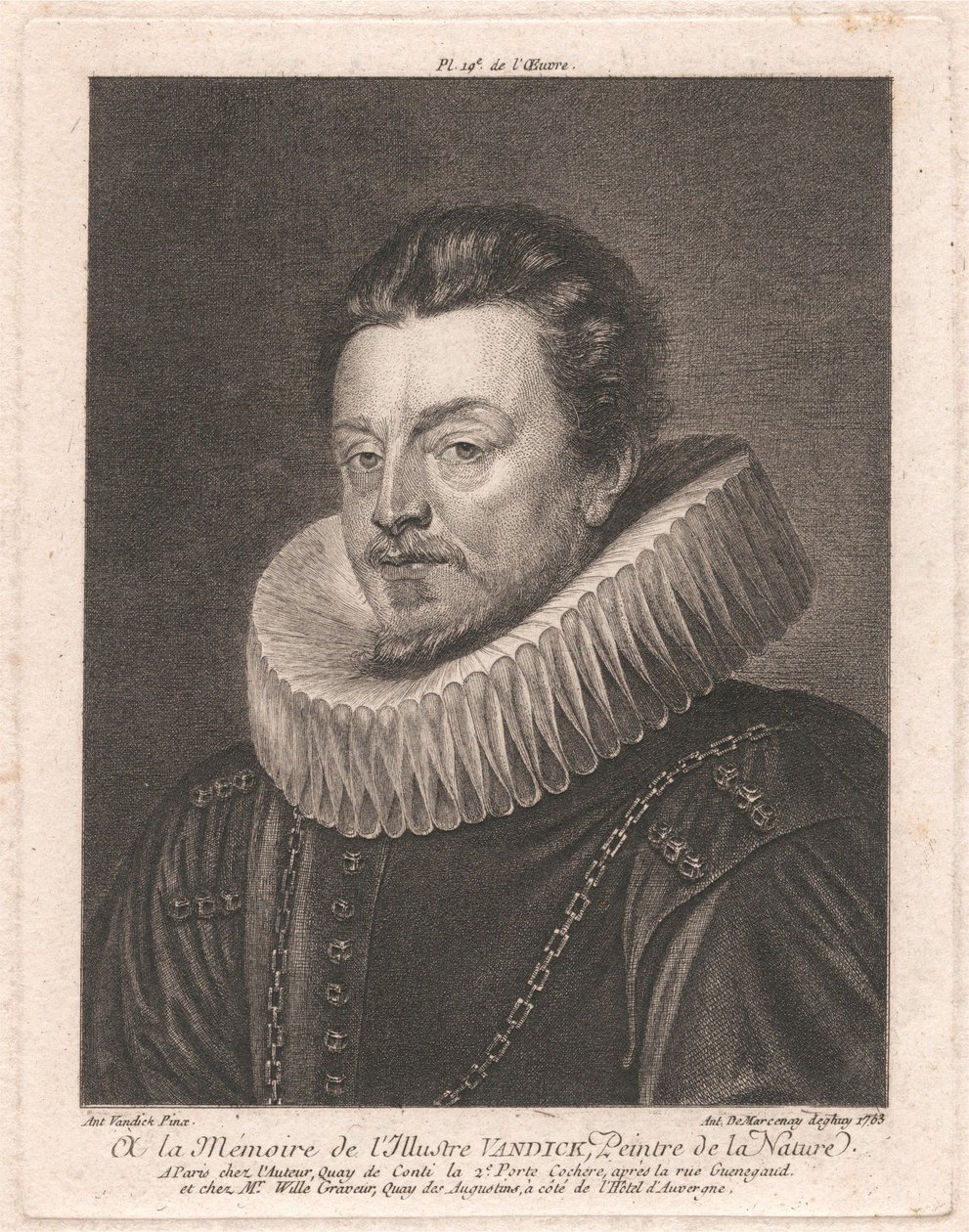 Till minne av den berömde Van Dyck, naturens målare av Antoine de Marcenay de Ghuy