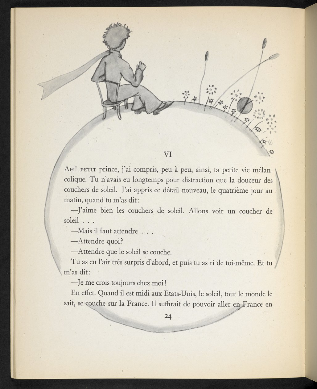 Illustration från "Le Petit Prince" av Antoine de Saint-Exupéry av Antoine de Saint Exupery