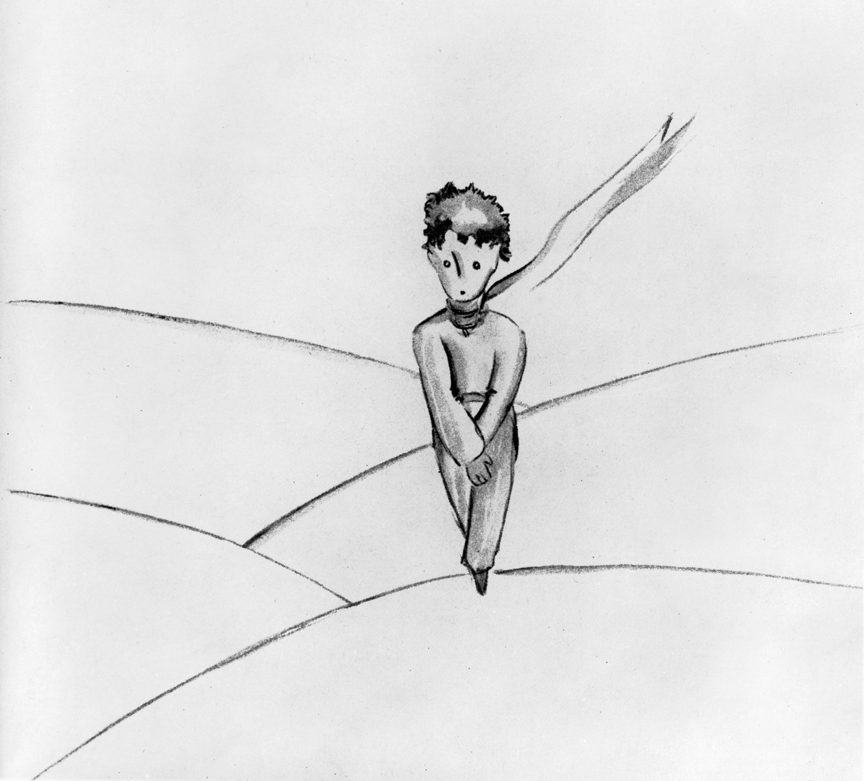 Illustration av "Den lille prinsen av Antoine de Saint Exupery