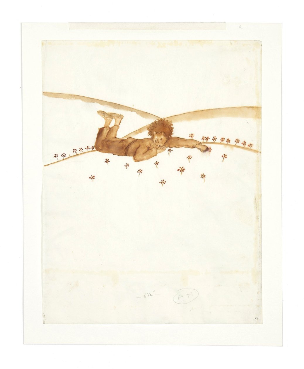 Illustration till novellen Den lille prinsen Le Petit Prince, 1942. av Antoine de Saint Exupéry