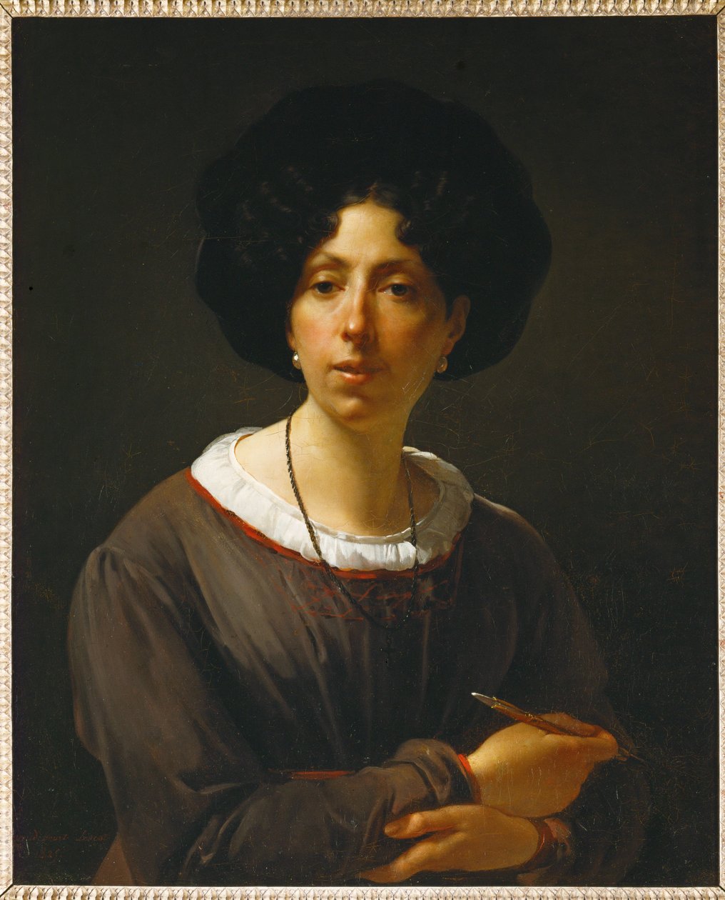 Självporträtt... av Antoinette Cecile Hortense Lescot Haudebourt