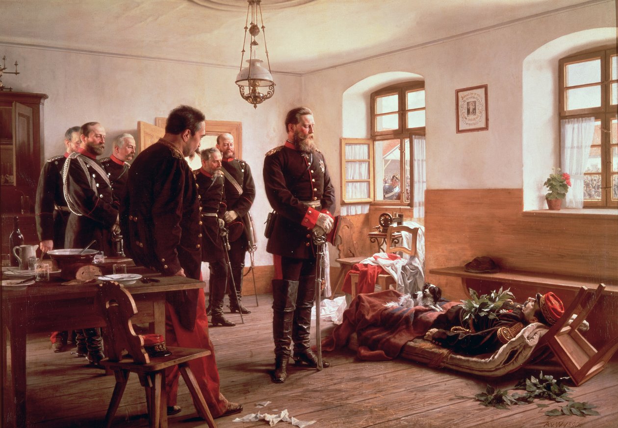 Kronprins Fredrik av general Douays kropp vid slaget vid Wissembourg, 1870 av Anton Alexander von Werner