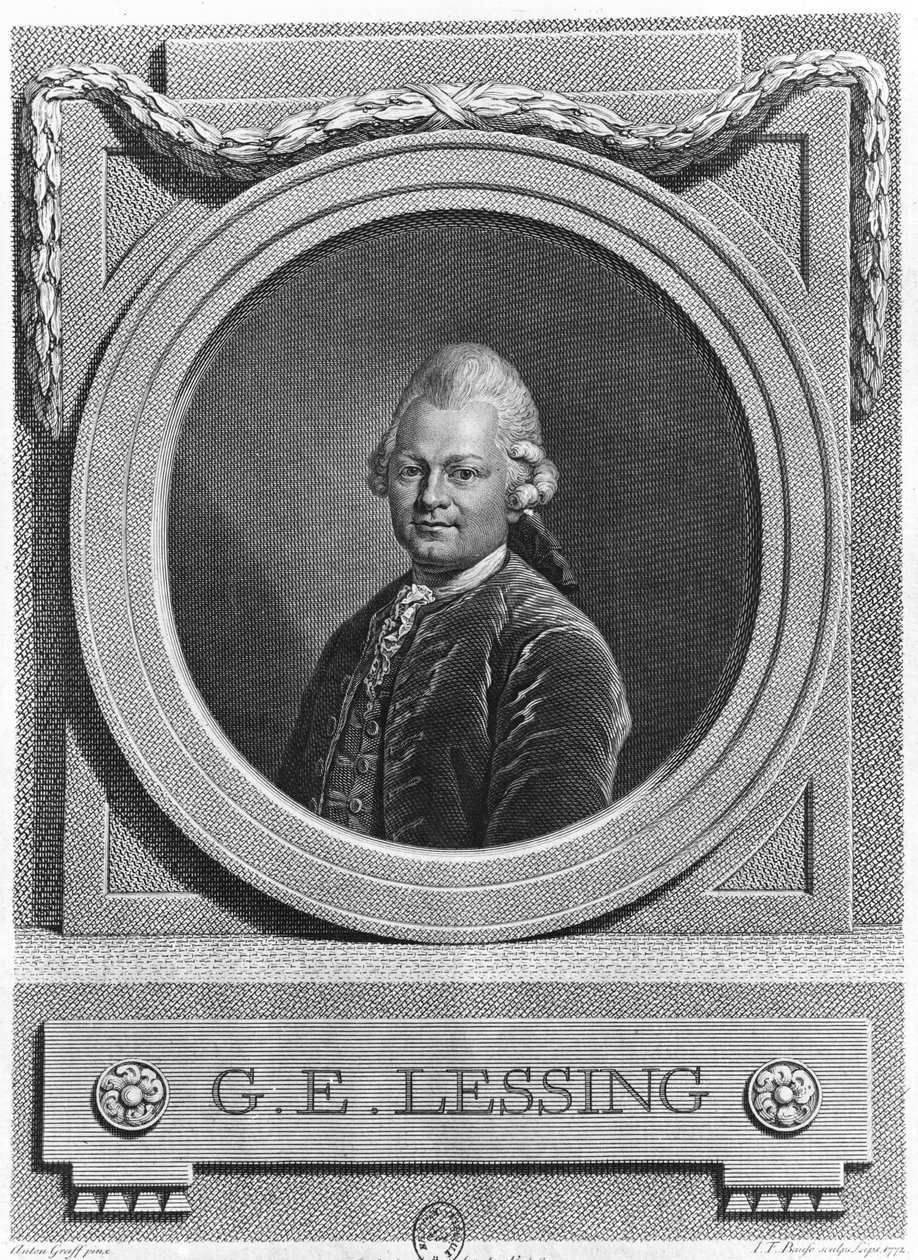 Porträtt av Gotthold Ephraim Lessing (1729-81) graverad av Johann Friedrich Bause (1738-1814) 1772 av Anton Graff