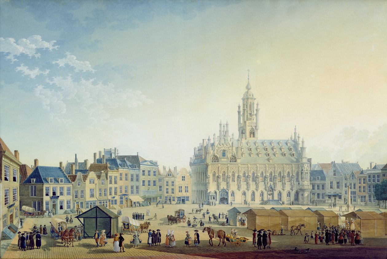 Stora torget, Middelburg, 1812 av Anton Ignaz Melling