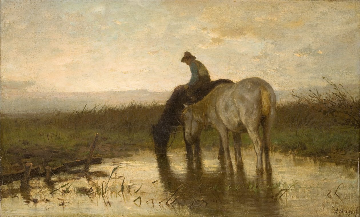 Dricka hästar av Anton Mauve