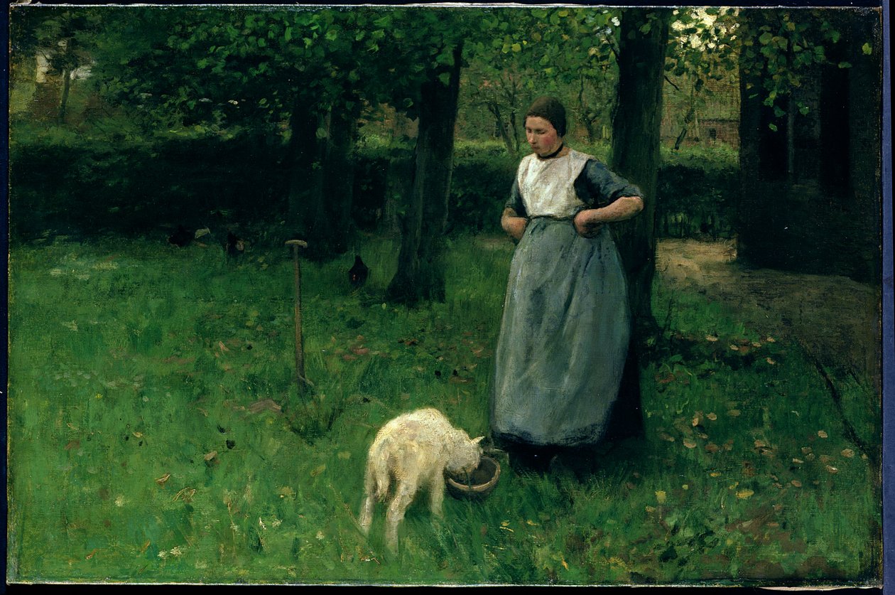 Larener kvinna med get, ca 1885 av Anton Mauve