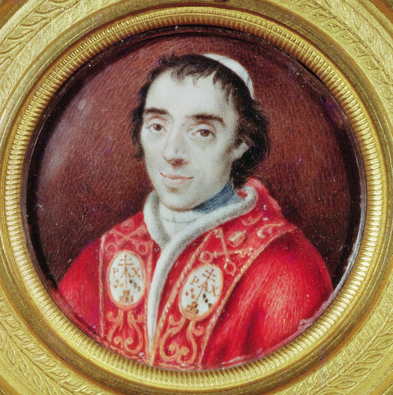 Porträtt av påven Pius VII (miniatyr) av Anton Raphael Mengs