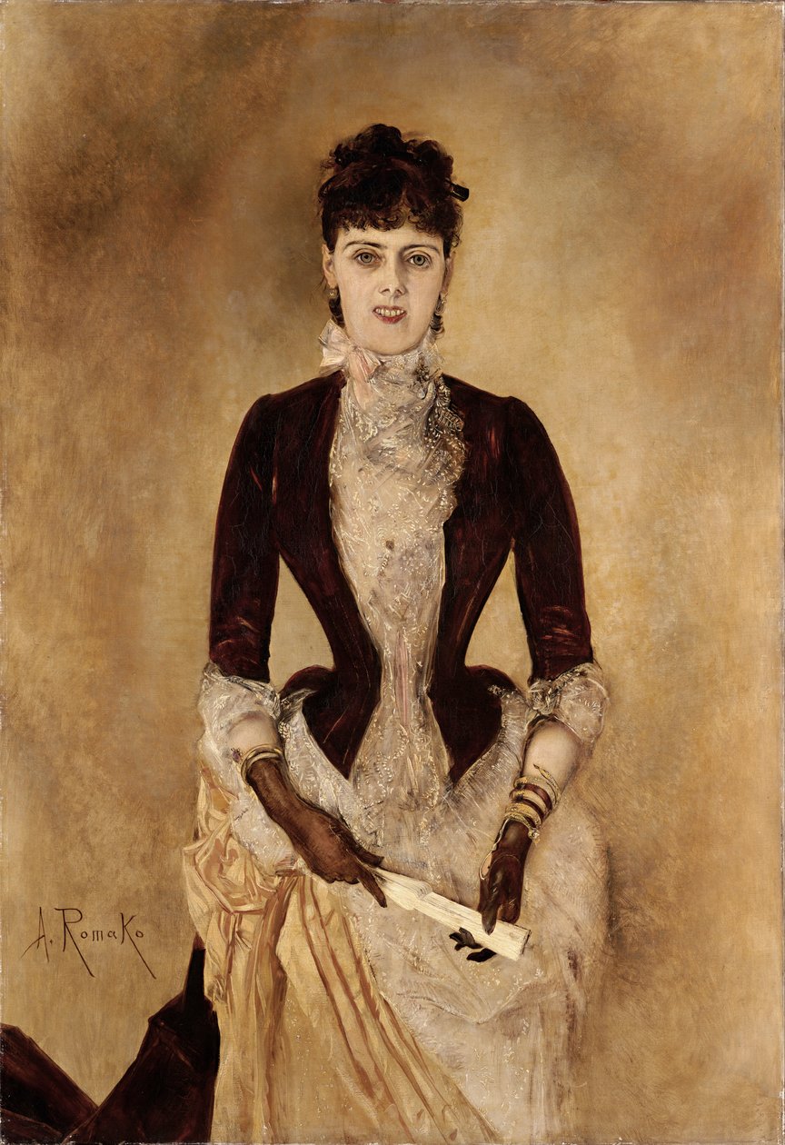Porträtt av Isabella Reisser av Anton Romako