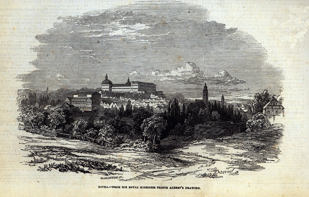 Gotha, graverad av W.J. Linton, från 