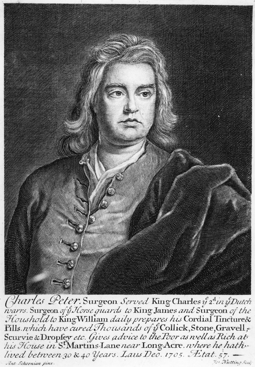Charles Peter, graverad av Joseph Nutting, 1705 av Anton Schoonjans