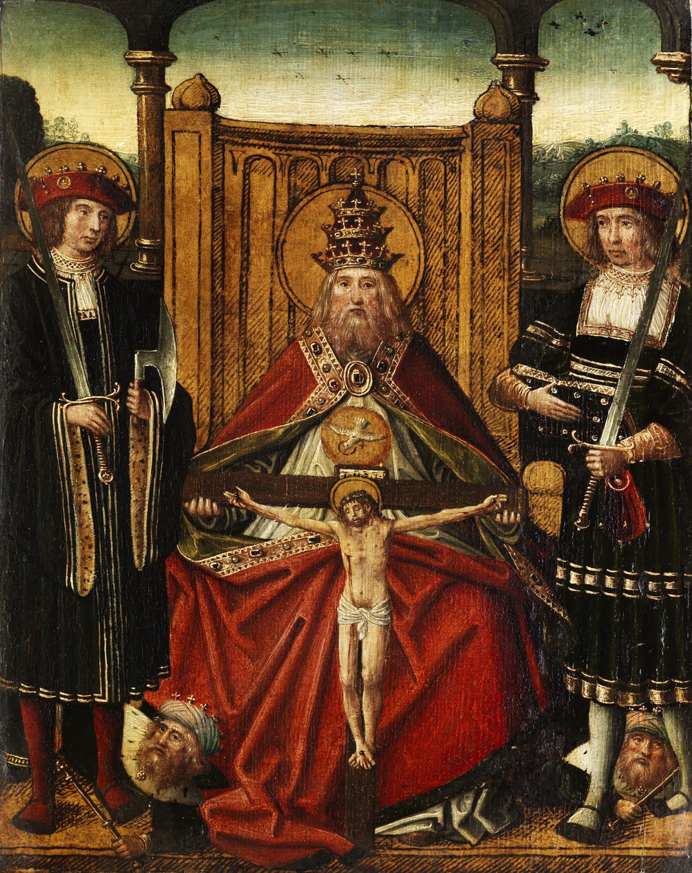 Gnadenstuhl mit zwei Märtyrern av Anton Woensam
