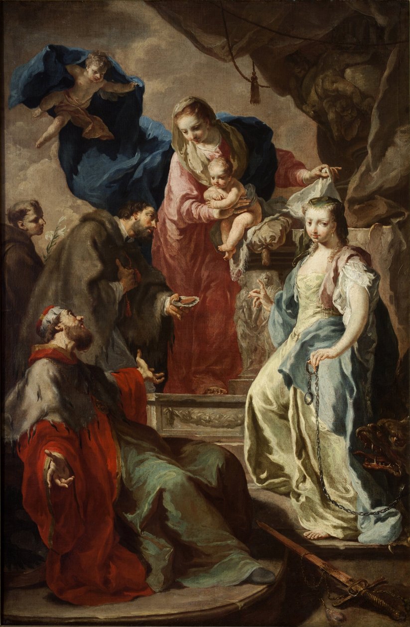 Jungfru Maria med fyra heliga - Jungfru Maria med fyra heliga - Antonin (Anton) Kern (1710-1747). Olja på duk, ca 1735. Nationalgalleriet, Prag av Anton Kern