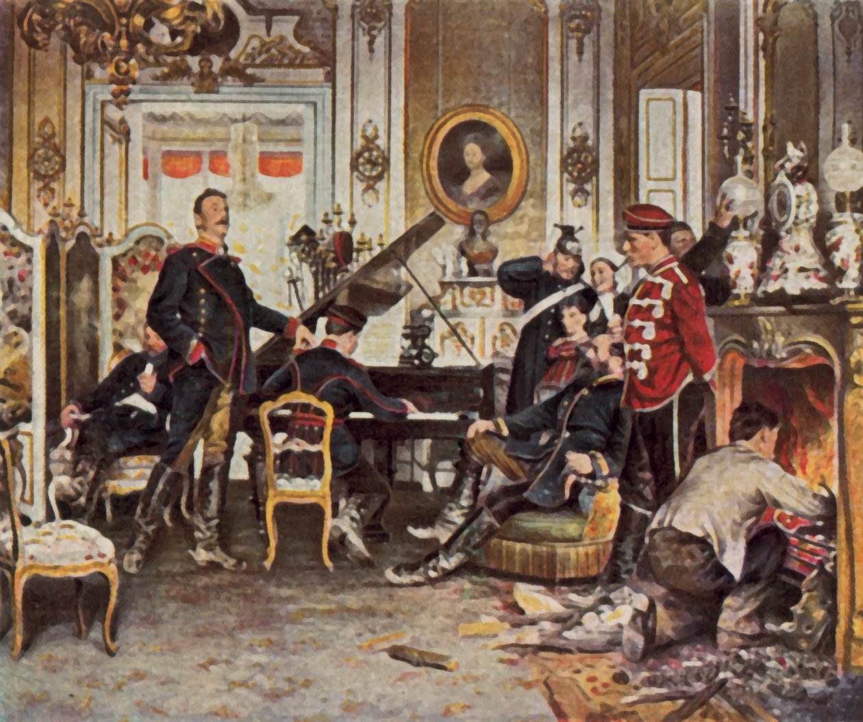 På uppställningsplatsen utanför Paris av Anton Alexander von (after) Werner