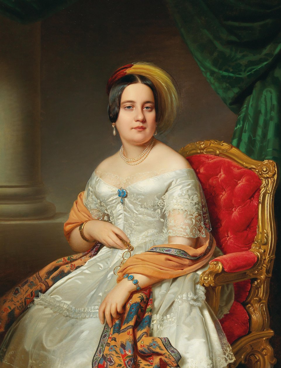 Porträtt av Louise von Wertheimstein 1813-1890, född Biedermann, 1845. av Anton Einsle
