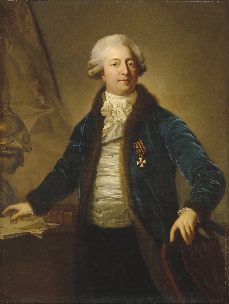 Porträtt av Adrian Ivanovich Divov 1749-1814, 1790-talet av Anton Graff