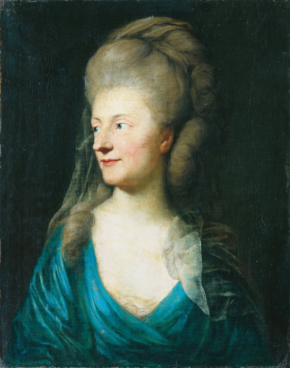 Porträtt av Johanna Henriette Louise, grevinnan av Bestucheff-Rumin, född von Carlowitz (1717–1787) () av Anton Graff