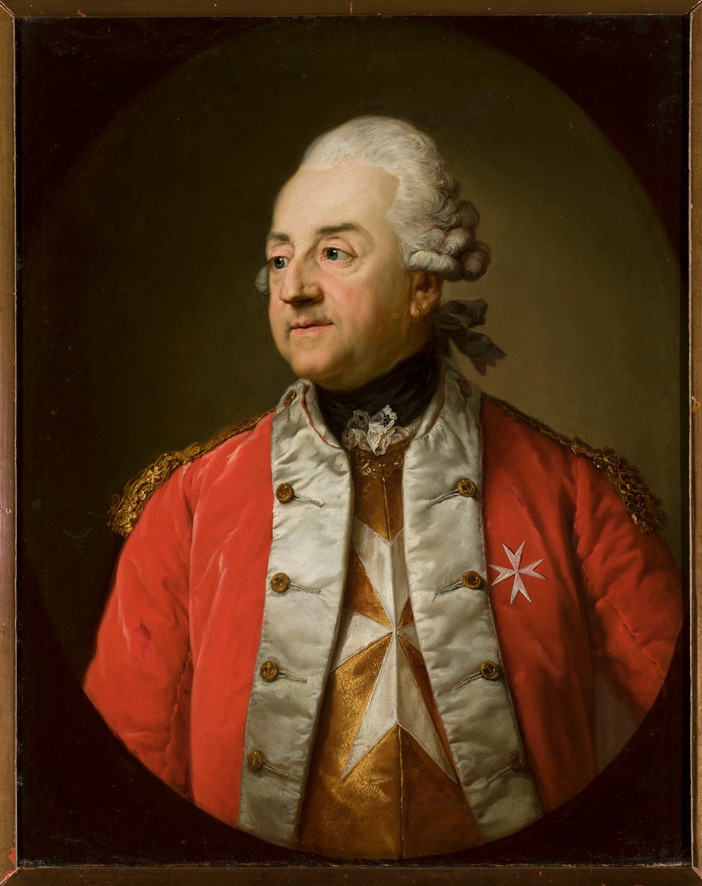 Porträtt av Johann N. Schaffgotsch i militäruniform av Anton Graff