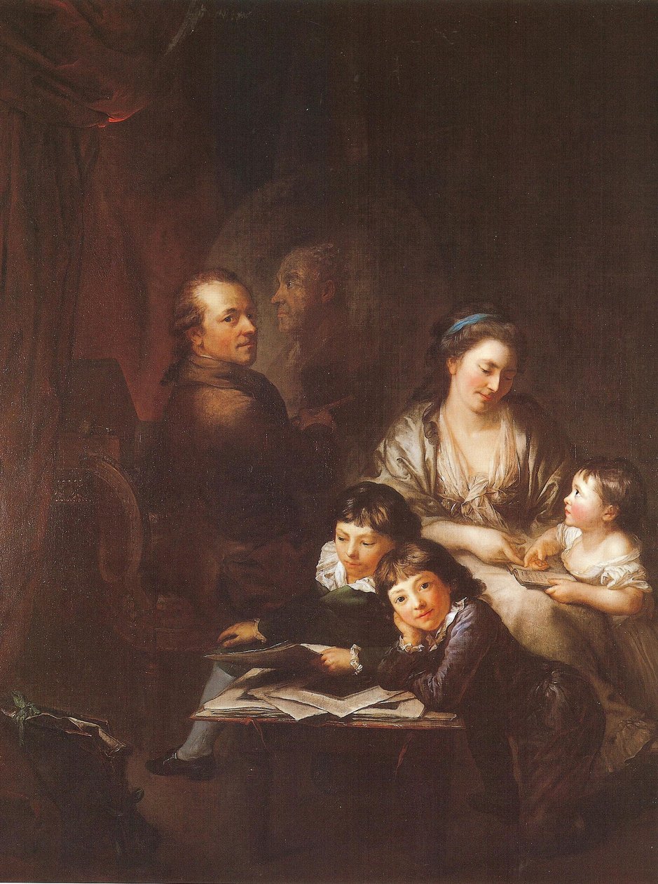Konstnärens familj före porträttet av Johann Georg Sulzer av Anton Graff