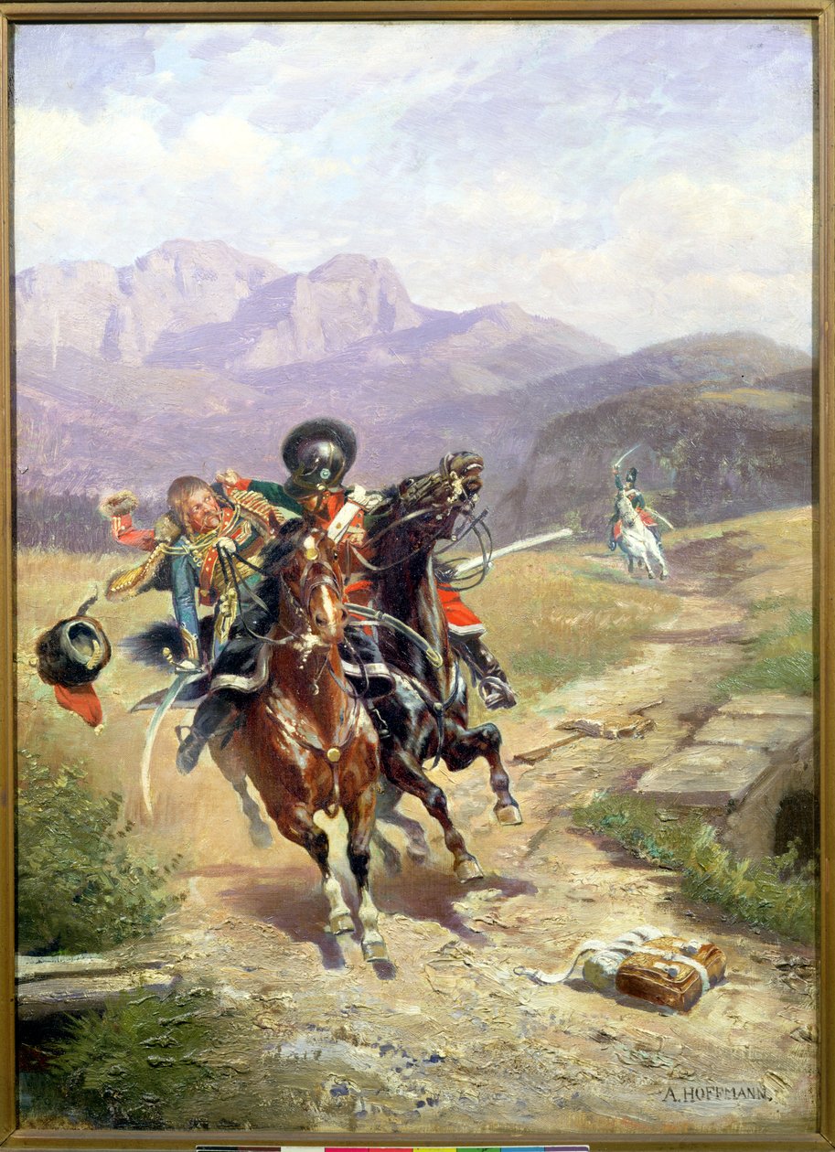 Ett kavallerimöte under slaget vid Solferino, 24 juni 1859 av Anton Hoffmann