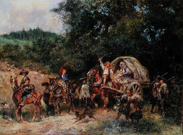 Camp Followers, ca 1900 (olja på duk) av Anton Hoffmann