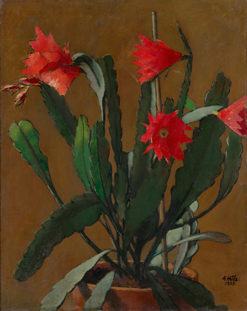 Stilleben med en blommande kaktus av Anton Hula