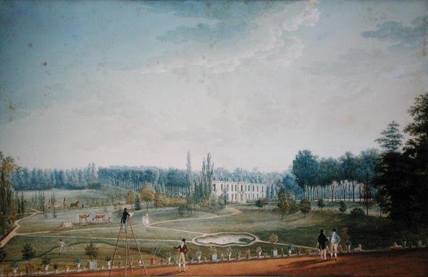 Chateau and Park of Ris-Orangis, ca 1811 (wc på papper) av Anton Ignaz Melling