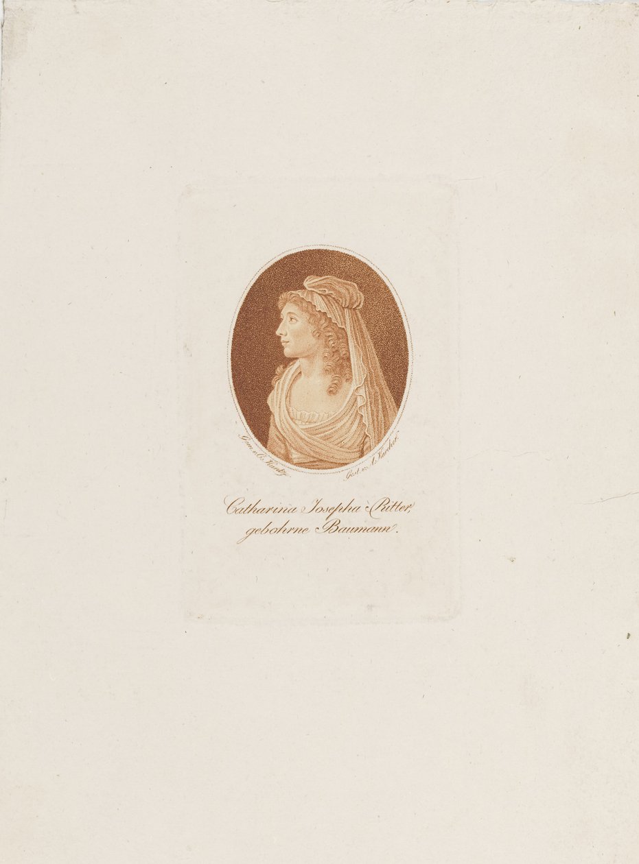Porträtt av Katharina Josepha Ritter, född Baumann 11763-1849, ca. 1800. av Anton Karcher