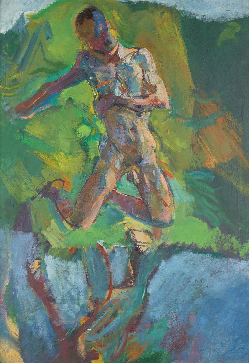 Knästående narcissus av Anton Kolig