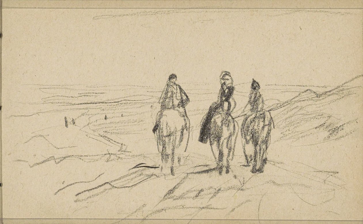 Tre ryttare i dynerna av Anton Mauve