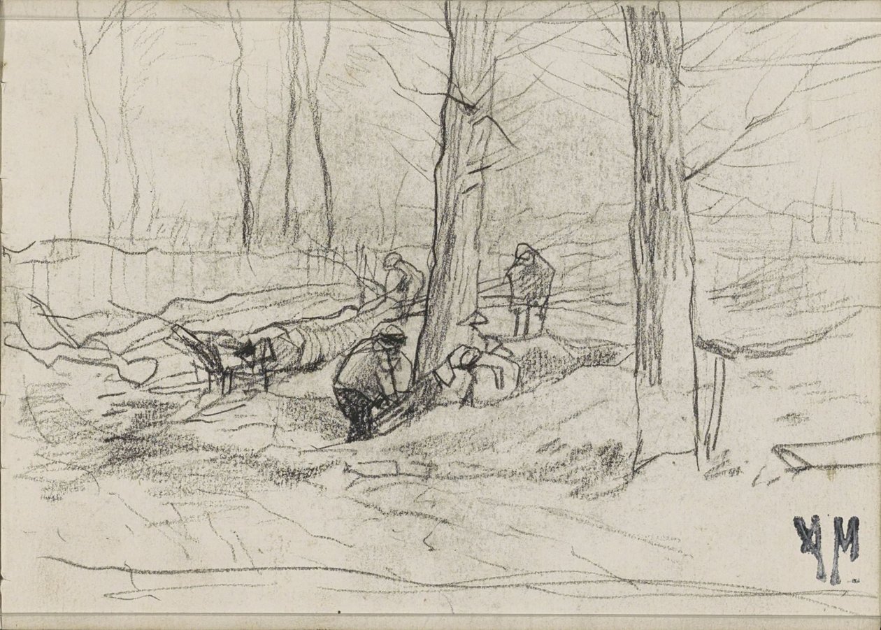 Skogsarbetare i en skog av Anton Mauve