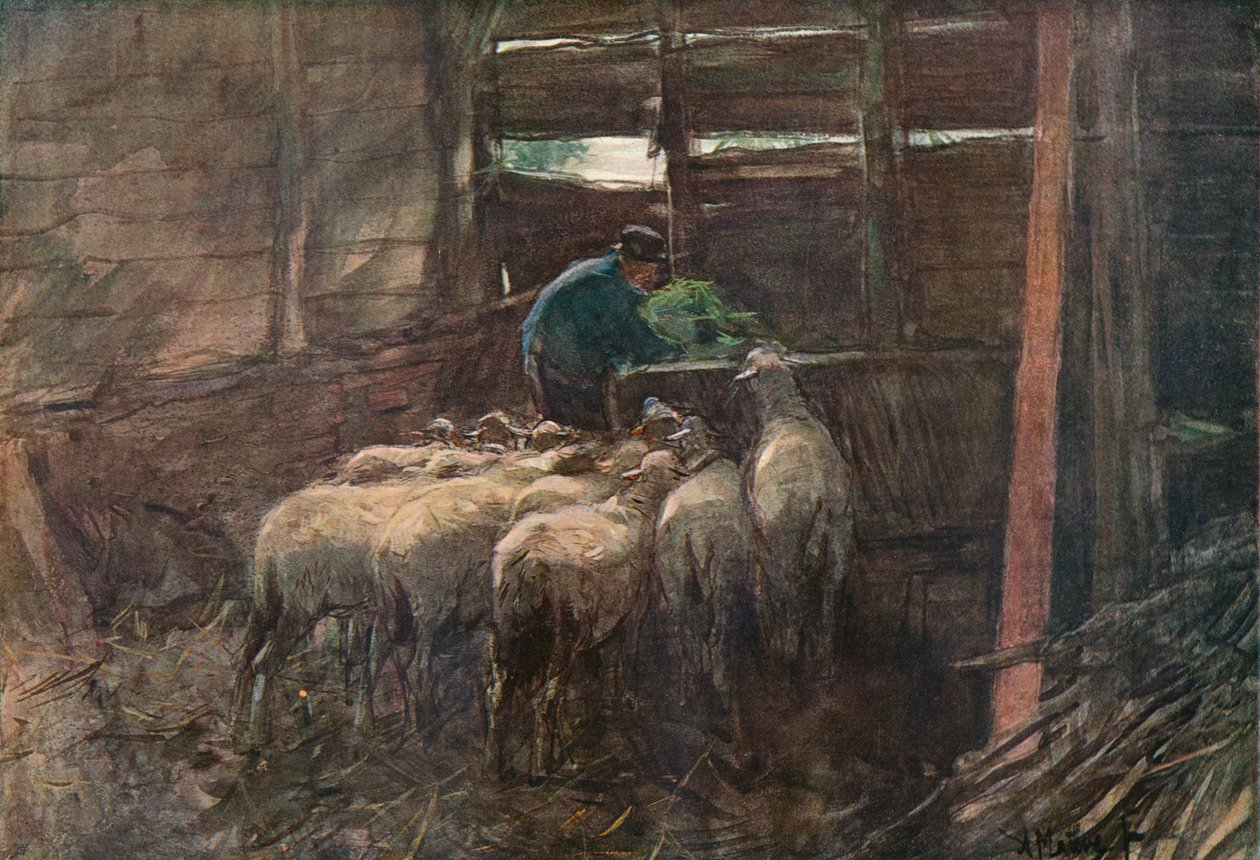 Interiör av en lada, 1800-talet av Anton Mauve