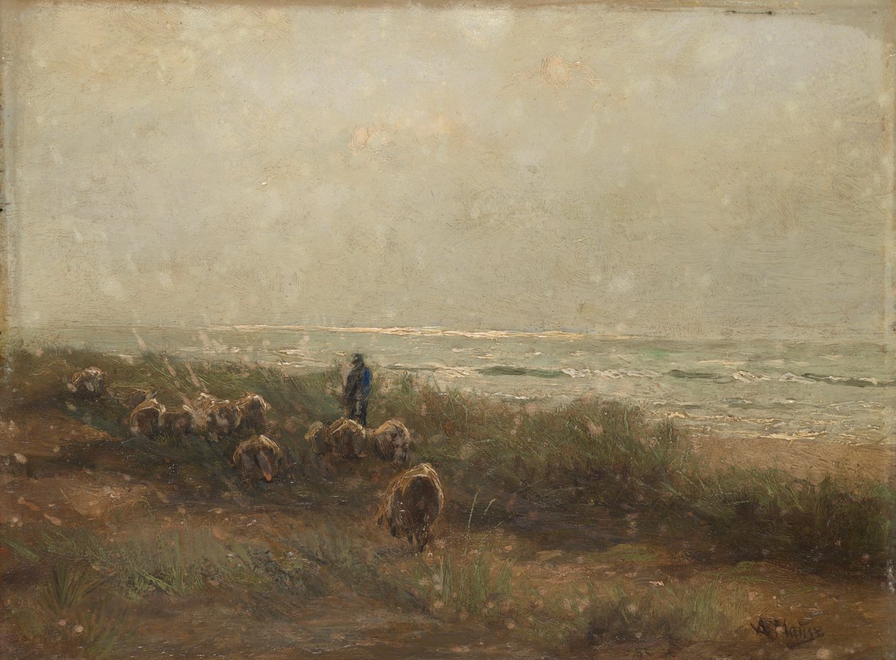 Landskap med fårherde vid havet av Anton Mauve