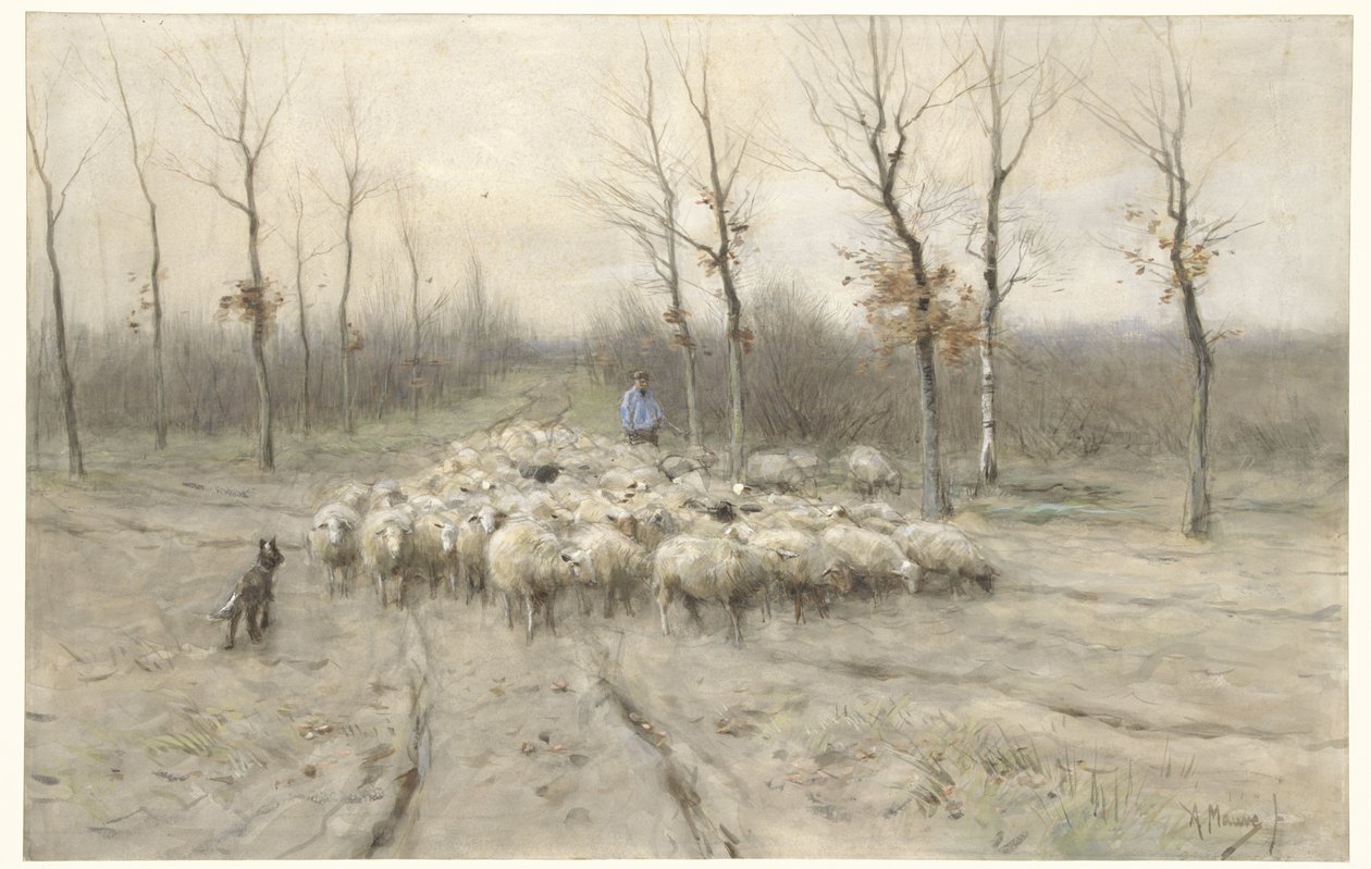 Fårbesättning på heden nära Laren av Anton Mauve