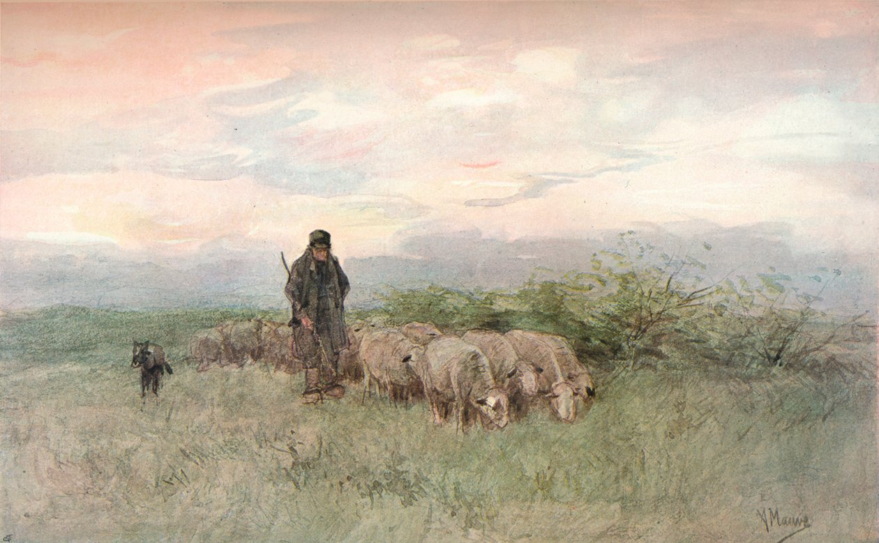 Herde och flock, 1800-talet av Anton Mauve