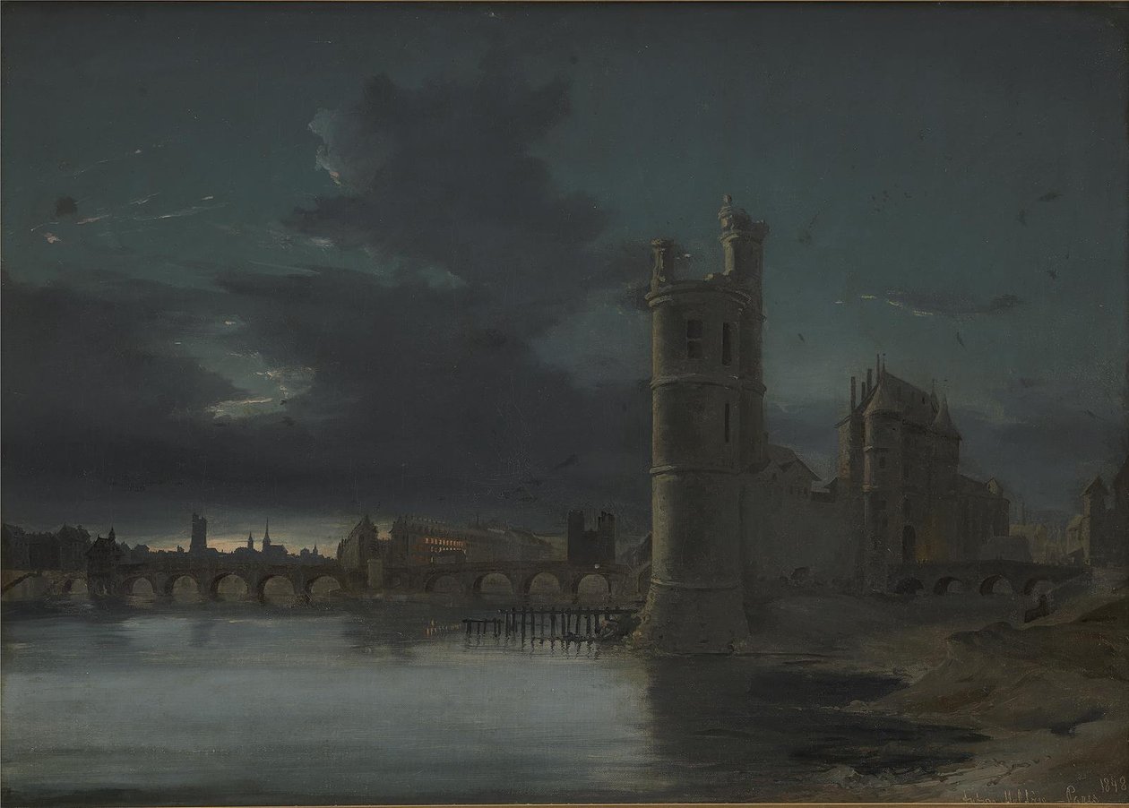 Tour St. Jacques och Notre Dame, Paris. Kväll av Anton Melbye