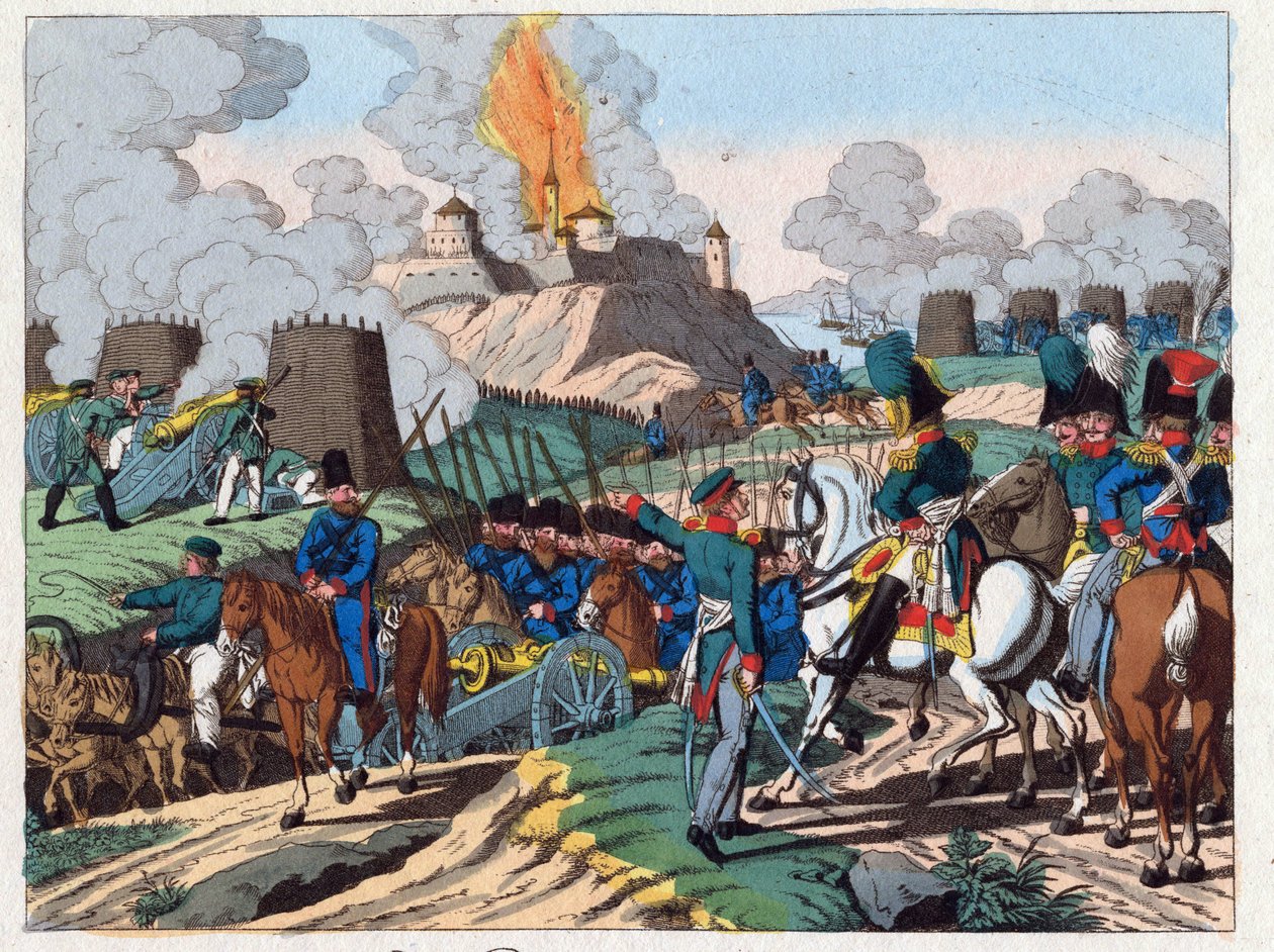 Rysk-turkiska kriget (1828–29) - Belägringen av fästningen Brailov den 7 juni av Anton Paul Eisen