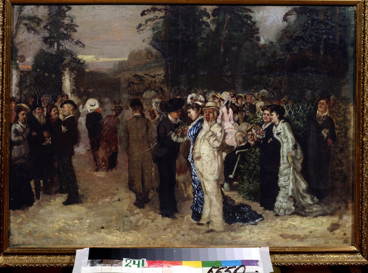Offentliga festligheter i Sokolniki Park (Moskva) (Offentlig glädje i Sokolniki). Målning av Nikolai Pavlovich Tjechov (1859-1889). Olja på duk, rysk konst. Statens centrala litterära museum, Moskva. av Anton Pavlovich Chekhov