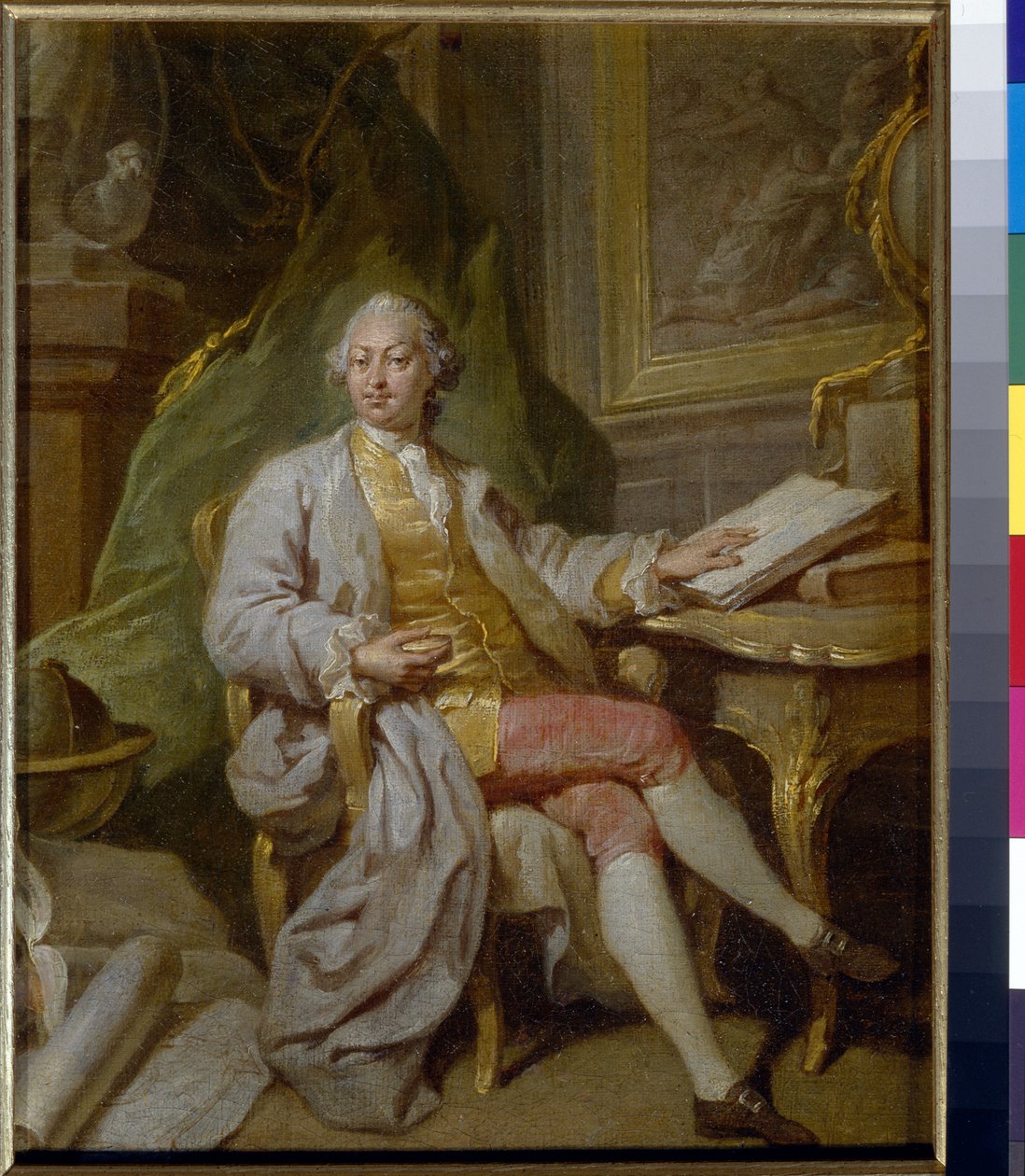 Porträtt av L Henninger - Målning av Anton Pavlovich Losenko (1737-1773), olja på duk (31,5x26 cm), cirka 1760 - (Porträtt av L Henninger, Olja på duk av Anton Pavlovich Losenko av Anton Pavlovich Losenko