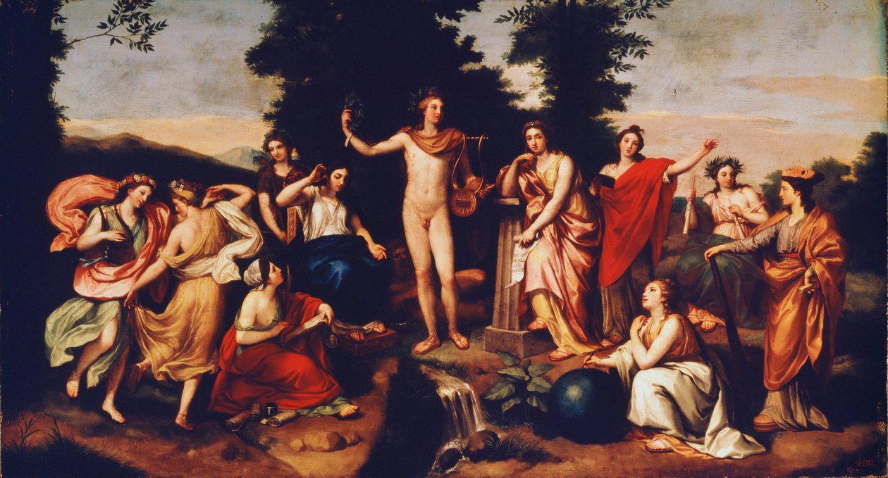 Apollon och de tre nåderna, ca 1750-60 av Anton Raphael Mengs