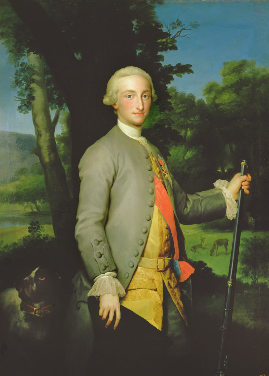 Charles de Bourbon (1748-1819) Prins av Asturien (olja på duk) av Anton Raphael Mengs